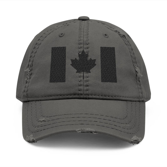 Distressed Canadian Dad Hat with Embroidery | Perfect Baseball Cap for Travel and Leisure