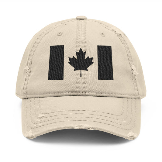 Distressed Canadian Dad Hat with Embroidery | Perfect Baseball Cap for Travel and Leisure