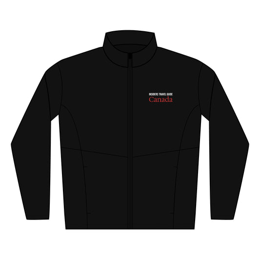 Men's Soft Shell Jacket INSIDERS TRAVEL GUIDE CANADA| Stylish Outerwear, Great for Outdoors, Gifts, Travel, Sports Events, Casual Wear