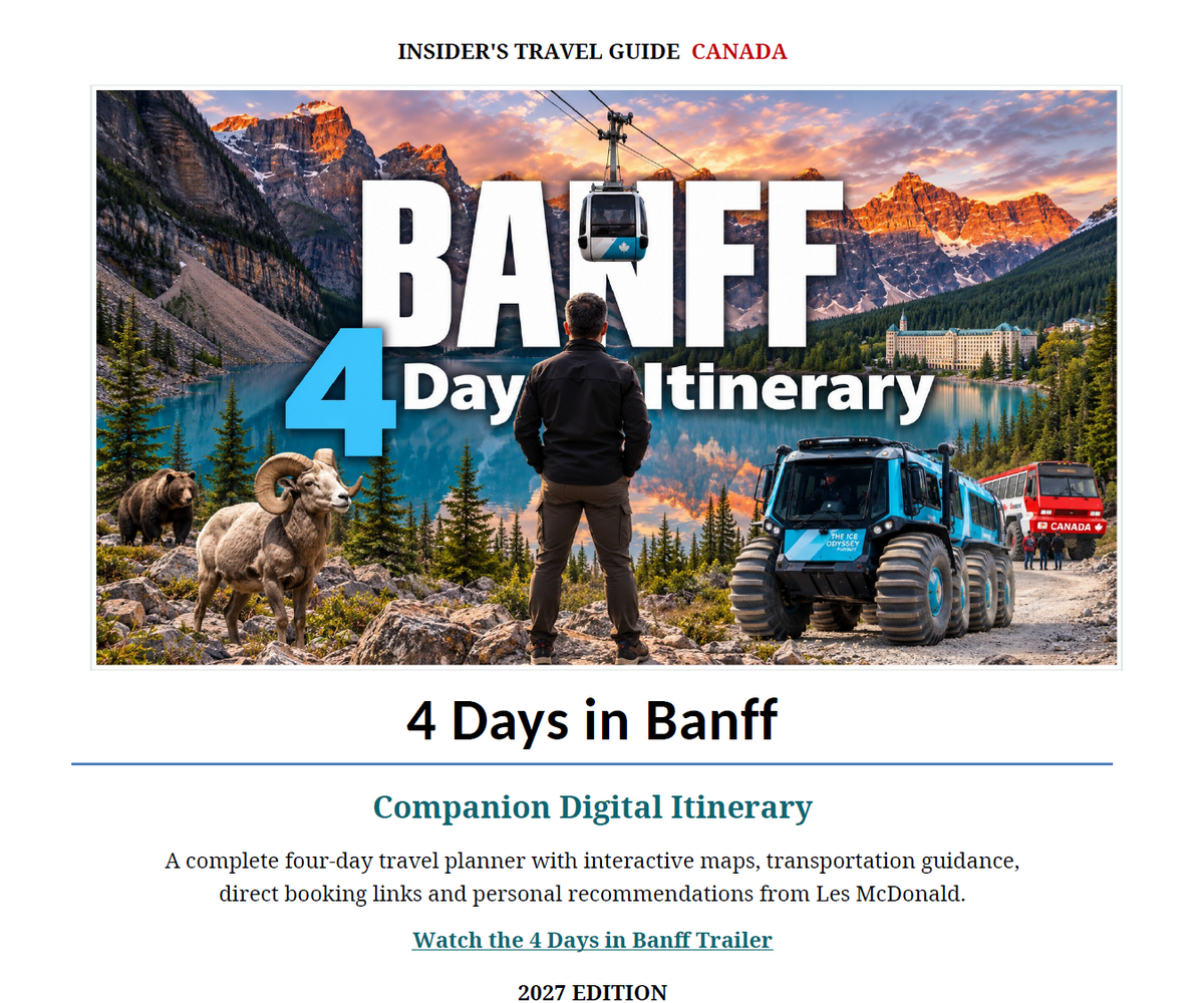 Banff 4 Day Digital Travel Itinerary - Detailed planner with interactive maps, booking links, insights