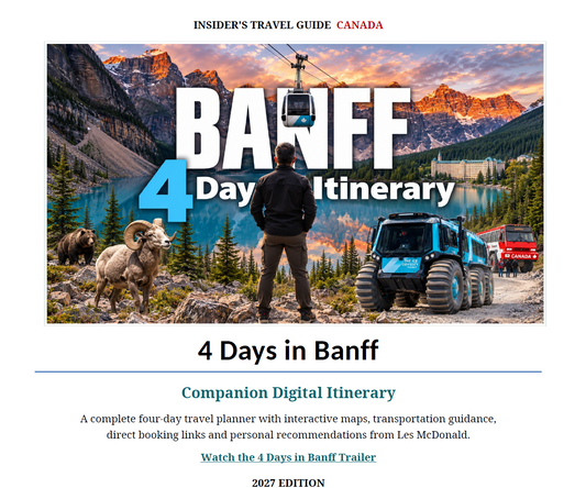 Banff 4 Day Digital Travel Itinerary - Detailed planner with interactive maps, booking links, insights
