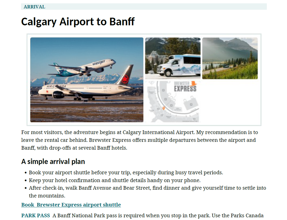 Banff 4 Day Digital Travel Itinerary - Detailed planner with interactive maps, booking links, insights