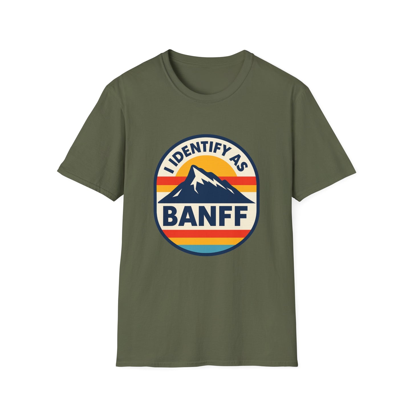 Mountain Vibes T-Shirt, I Identify As Banff, Unisex Graphic Tee, Nature Lover Gift, Outdoor Adventure Apparel, Casual Wear
