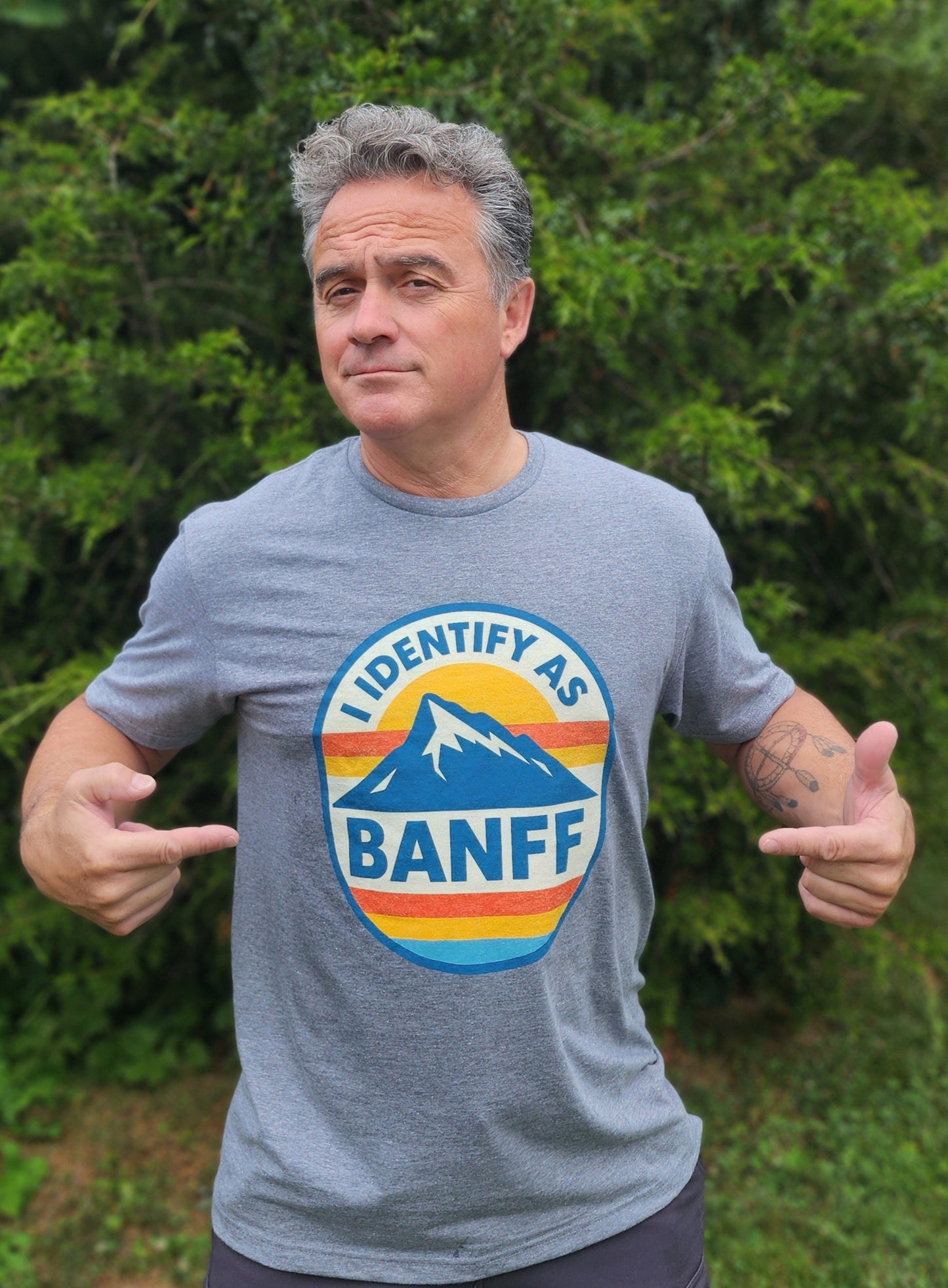 Mountain Vibes T-Shirt, I Identify As Banff, Unisex Graphic Tee, Nature Lover Gift, Outdoor Adventure Apparel, Casual Wear